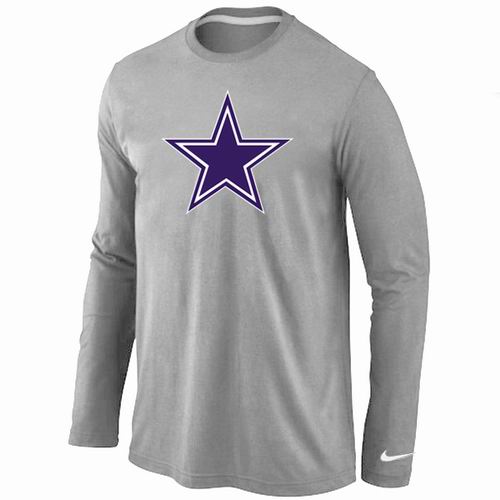 Nike Dallas Cowboys Team Logo Long Sleeve NFL T-Shirt - Grey